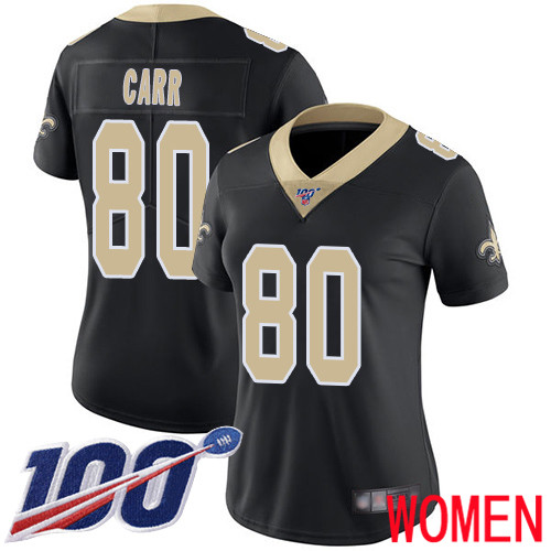 New Orleans Saints Limited Black Women Austin Carr Home Jersey NFL Football #80 100th Season Vapor Untouchable Jersey